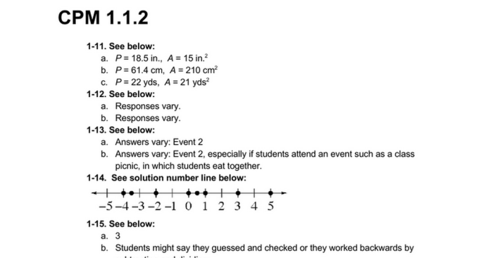 Cpm course 3 answer key