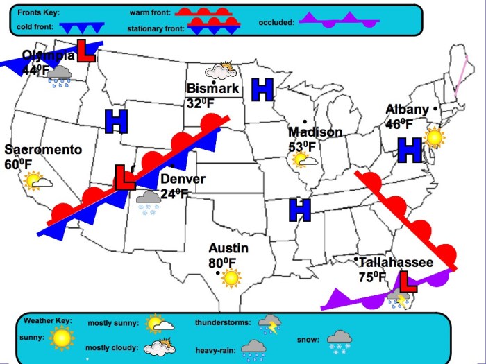 Forecasting weather map worksheet #1