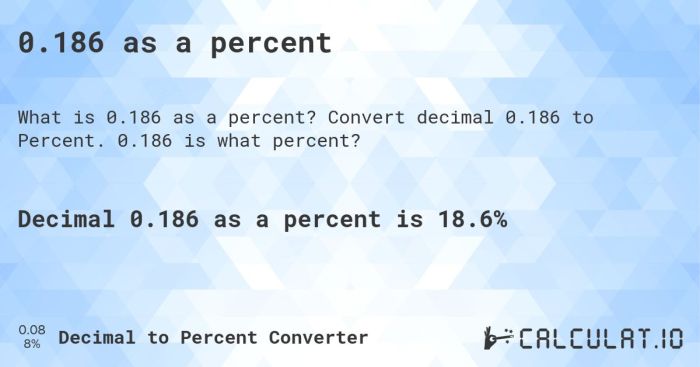 What percent of 186 is 93