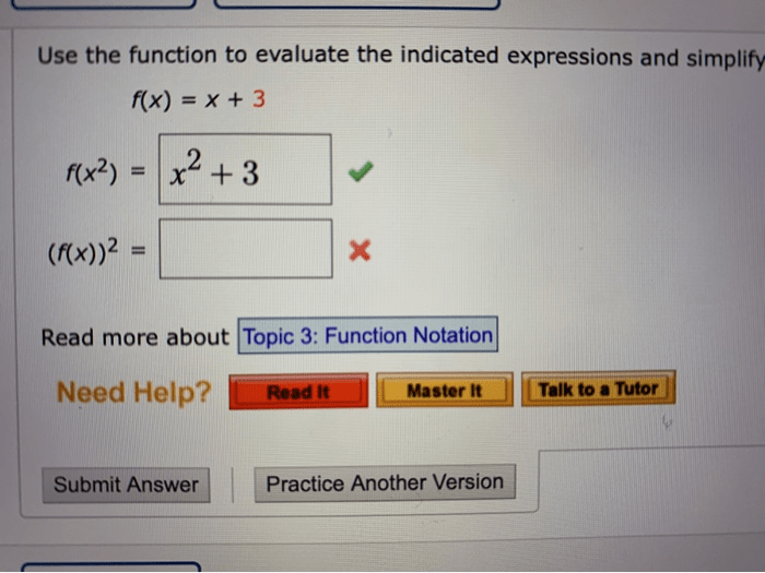 Use the function to evaluate the indicated expressions and simplify.