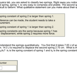 Student exploration determining a spring constant