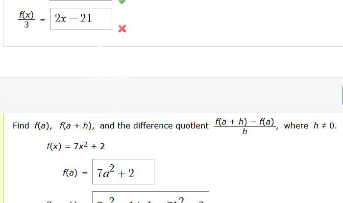 Indicated evaluate function use 9x simplify expressions 2x 2f transcribed text show